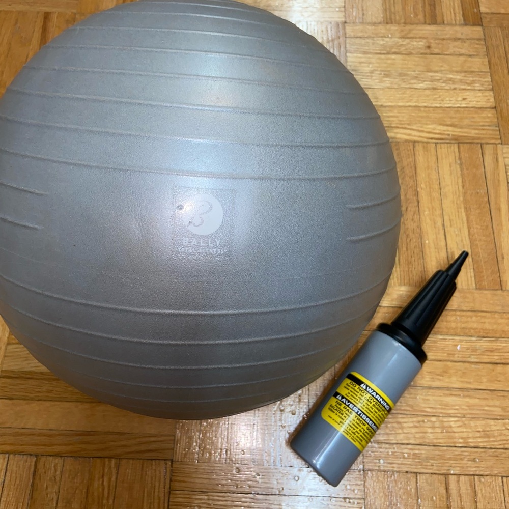 Bally Medicine Ball with Pump - Light Grey - Medium Size - Used